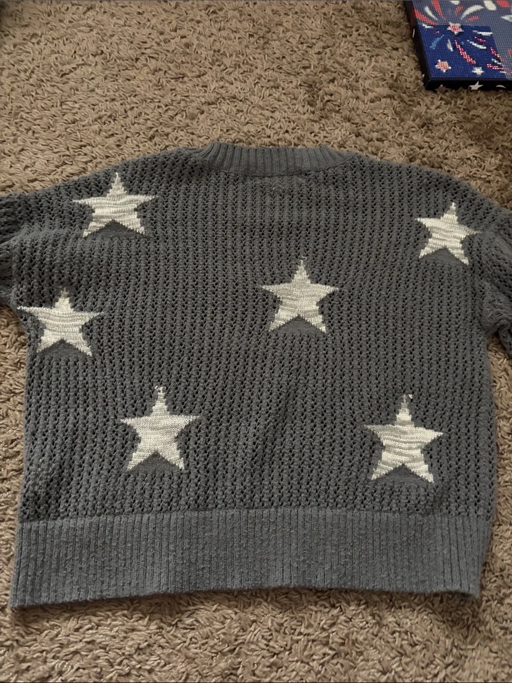 Gray Star Knit Sweater